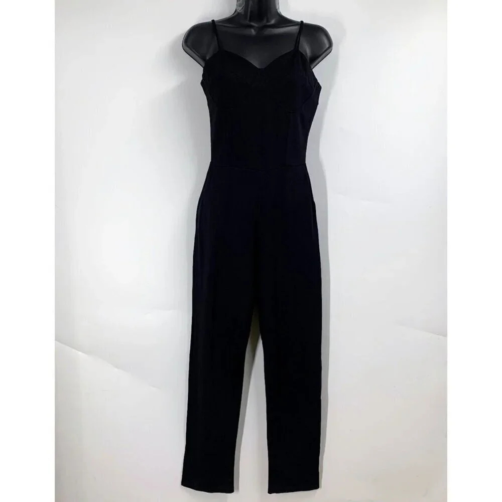 Fraiche By J Women's Strappy‎ Dress Stretch Jumpsuit Size M NWT